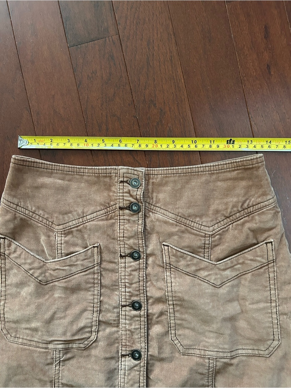 Free People Come A Little Closer Corduroy Button Front Mini Skirt W2 brown - Picture 5 of 8